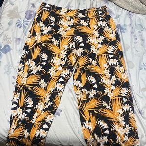 Cute flower pants from Jessica London colors orange white black